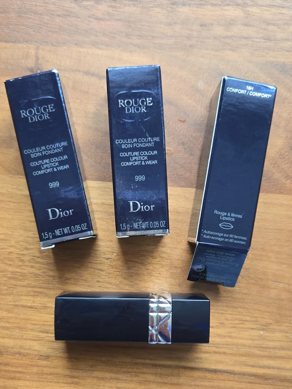 Set Of 3 Dior Rouge Small Lipsticks Color Red 999
